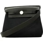 エルメス エールバッグジップミニ ショルダーバッグ キャンバス レザー K刻印 シルバー金具