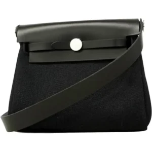 エルメス エールバッグジップミニ ショルダーバッグ キャンバス レザー K刻印 シルバー金具