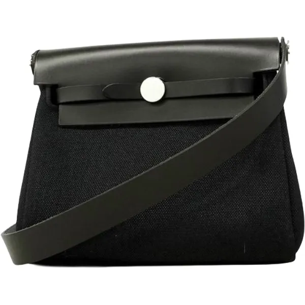 エルメス エールバッグジップミニ ショルダーバッグ キャンバス レザー K刻印 シルバー金具