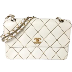 シャネル ワイルドステッチ チェーンショルダーバッグ レザー