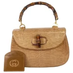 グッチ バンブー ハンドバッグ リザード