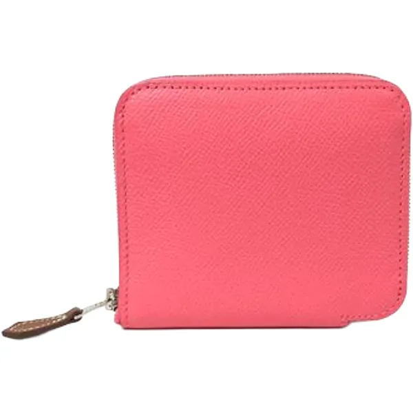 エルメス アザップコンパクトシルクイン 財布 レザー T刻印 シルバー金具