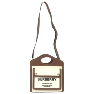 バーバリー ハンドバッグ キャンバス レザー