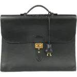 エルメス サックアデペッシュ38 ブリーフケース レザー ゴールド金具