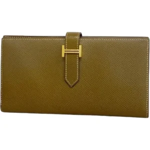 エルメス ベアンスフレ 財布 レザー Y刻印 ゴールド金具