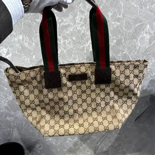 グッチ　GGキャンバス　シェリーライン　トートバッグ