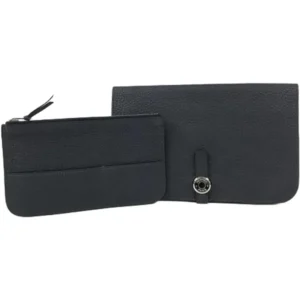 エルメス ドゴンGM 財布 レザー D刻印 シルバー金具