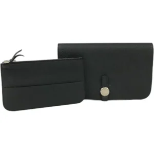 エルメス ドゴンGM 財布 レザー D刻印 シルバー金具