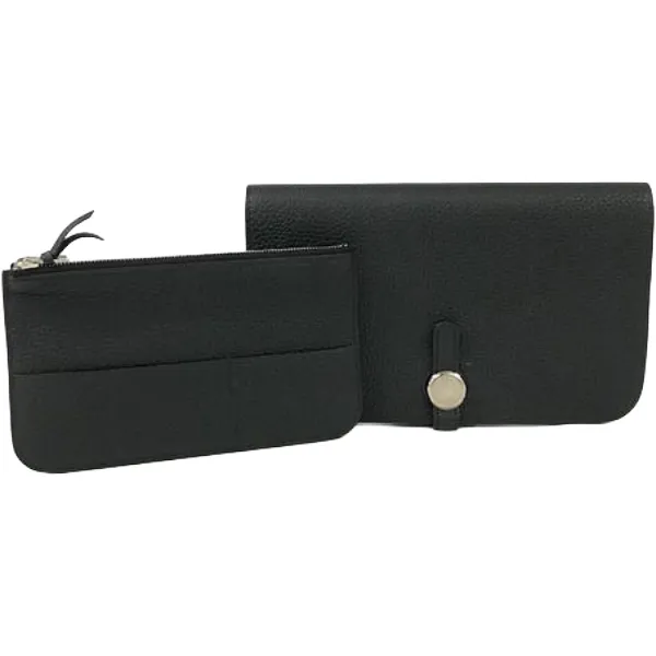 エルメス ドゴンGM 財布 レザー D刻印 シルバー金具