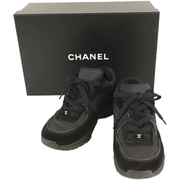 シャネル スニーカー ナイロン スエード