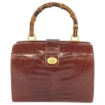 グッチ バンブー ハンドバッグ クロコ