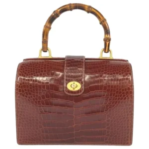 グッチ バンブー ハンドバッグ クロコ