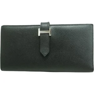 エルメス ベアンスフレ 財布 レザー A刻印 シルバー金具