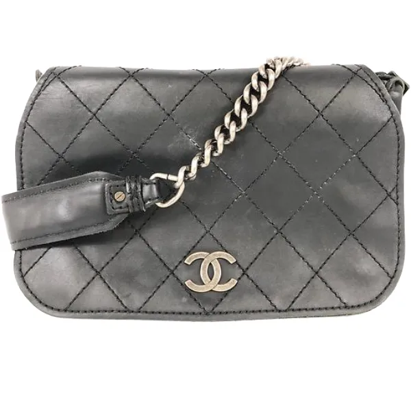 シャネル ワイルドステッチ チェーンショルダーバッグ レザー