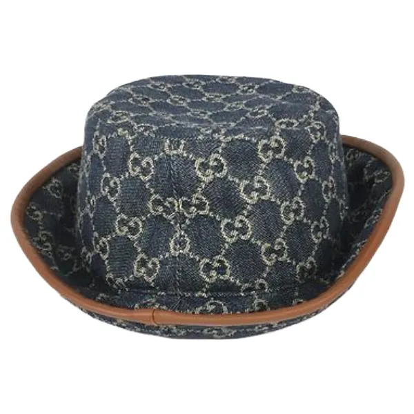 グッチ GGデニム ハット レーヨン コットン レザー