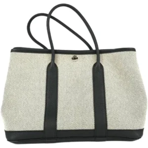 エルメス ネオガーデンパーティTPM トートバッグ キャンバス レザー X刻印 シルバー金具