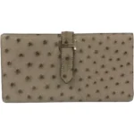 エルメス ベアンスフレ 財布 オーストリッチ □J刻印 シルバー金具