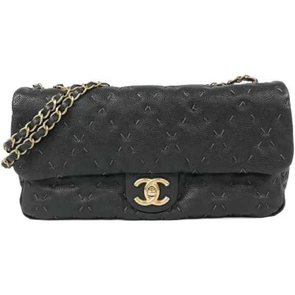 シャネル ワイルドステッチ チェーンショルダーバッグ キャビアスキン
