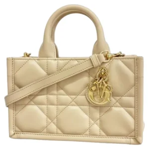 ディオール マクロカナージュ ブックトートミニ ハンドバッグ レザー