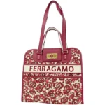 サルヴァトーレ・フェラガモ ガンチーニ トートバッグ キャンバス レザー