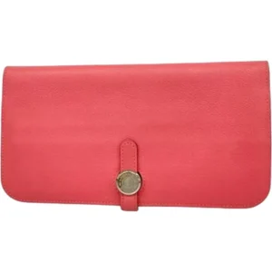 エルメス ドゴンロング 財布 レザー A刻印 シルバー金具