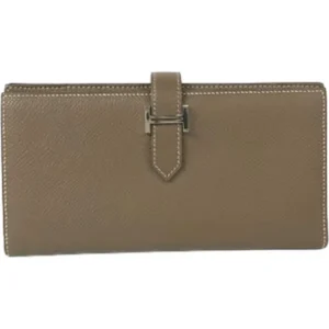 エルメス ベアンスフレ 財布 レザー K刻印 シルバー金具