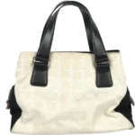 シャネル ニュートラベル ハンドバッグ ナイロン レザー