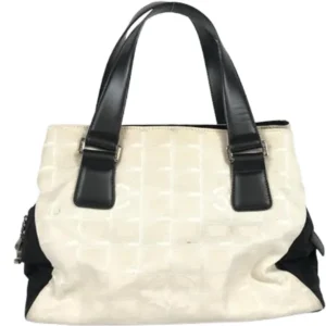 シャネル ニュートラベル ハンドバッグ ナイロン レザー