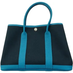 エルメス ガーデンパーティTPM トートバッグ キャンバス レザー W刻印 シルバー金具