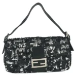 フェンディ マンマバケット ショルダーバッグ スパンコール レザー