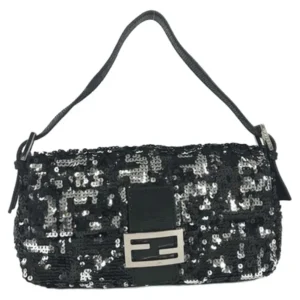 フェンディ マンマバケット ショルダーバッグ スパンコール レザー