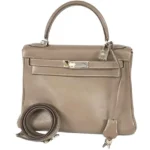 エルメス ケリー28 ハンドバッグ レザー □J刻印 シルバー金具