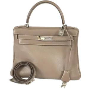 エルメス ケリー28 ハンドバッグ レザー □J刻印 シルバー金具