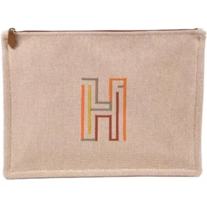 エルメス フラットポーチHラビリンスGM ポーチ キャンバス