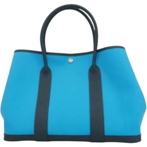 エルメス ガーデンパーティPM トートバッグ キャンバス レザー K刻印 シルバー金具