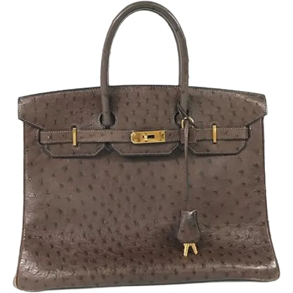 エルメス バーキン35 ハンドバッグ オーストリッチ □D刻印 ゴールド金具