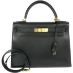 エルメス ケリー28 ハンドバッグ レザー □F刻印 ゴールド金具