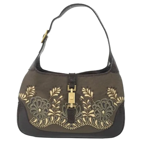 グッチ ジャッキー ショルダーバッグ リザード キャンバス