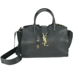 サンローラン モノグラム ダウンタウンカバス ハンドバッグ レザー スエード