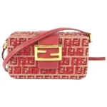 フェンディ ズッキーノ ショルダーバッグ レザー キャンバス