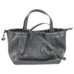 セリーヌ キュイルトリオンフ スモールカバドローストリング ハンドバッグ レザー