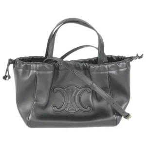 セリーヌ キュイルトリオンフ スモールカバドローストリング ハンドバッグ レザー