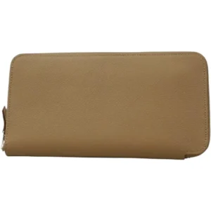 エルメス アザップロングシルクイン 財布 レザー W刻印 シルバー金具