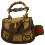 グッチ ジャンボGG バンブー ハンドバッグ キャンバス レザー