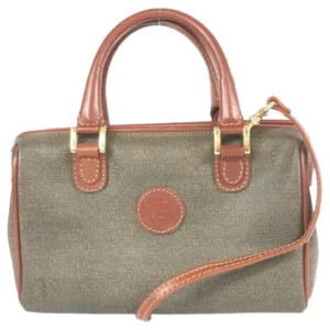 フェンディ ペカン ハンドバッグ ナイロンキャンバス