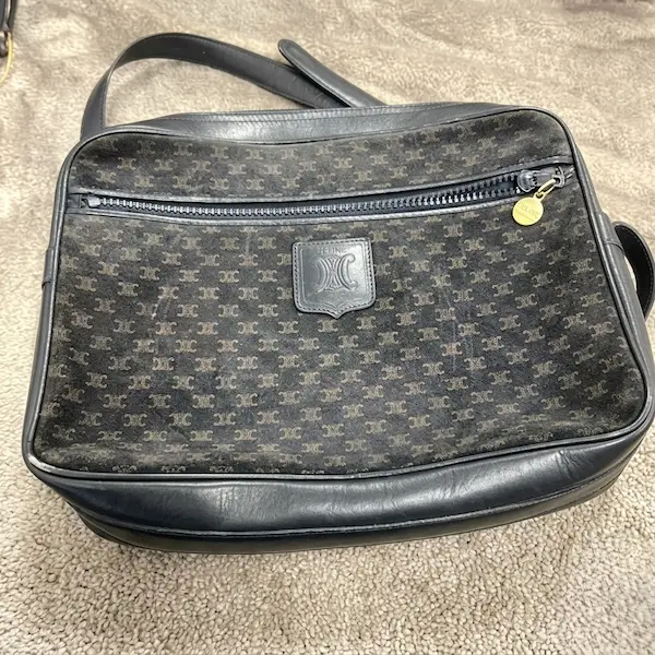 セリーヌ　マカダム柄　ショルダーバッグ