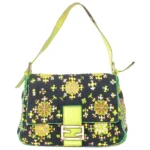 フェンディ マンマバケット ショルダーバッグ コットン ハラコ