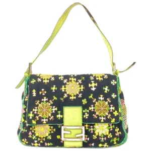 フェンディ マンマバケット ショルダーバッグ コットン ハラコ