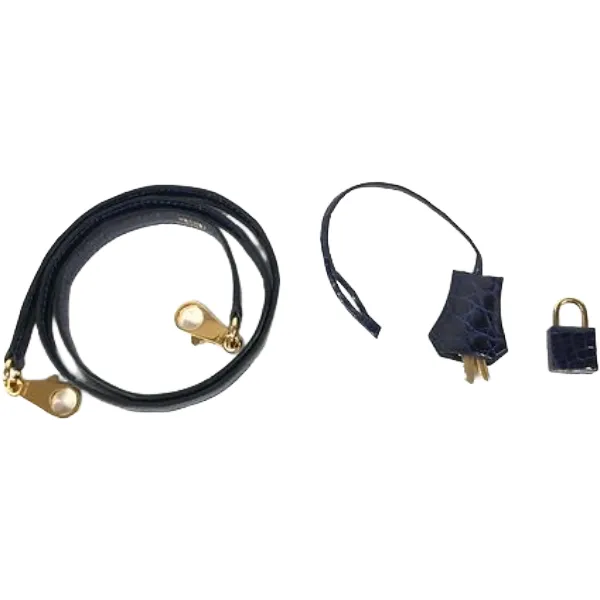 エルメス カデナ カギ クロシェット ショルダーストラップ クロコダイル ゴールド金具