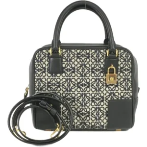 ロエベ リピート アマソナ19 ハンドバッグ キャンバス レザー